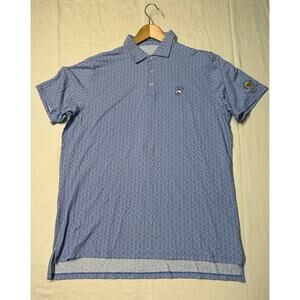 B Draddy Sport Presidents Cup golf polo shirt Men’s size L geometric print blue